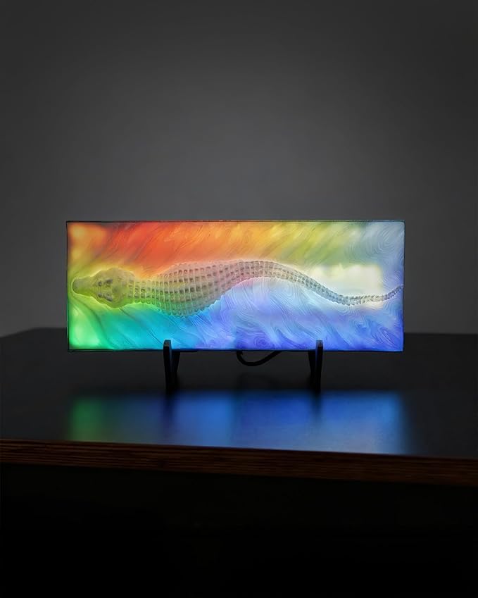 Nobiggie Crocodile Texture RGB Ambient Lighting Lamp, Artistic LED Mood Light with 85 Color Changing Modes, Cool Decorative Glow for Bedroom, Living Room, or Cozy Modern Home Decor