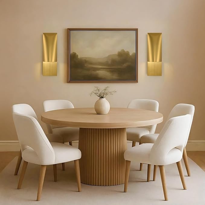 18 Inch Brushed Gold Wall Sconce for Modern Luxury Home Decor, Minimalist Linear Brass Finish Wall Sconces for Living Room, Bedroom, Dimmable Wall Light, Warm 3000K Ambient Lighting IP65 Waterproof