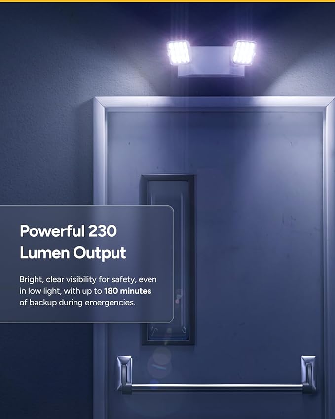 Sunco 30 Pack LED Emergency Lights, Commercial Lighting for Business, Power Outages, Offices, with Backup Battery (90 Minutes), Wall Mount, Hard Wired, 120-277V, Fire Resistant (94V-0) UL
