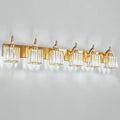 Crystal Vanity Lights - Gold 6 Light Modern Bathroom Vanity Light Fixtures Over Mirror