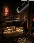 Zoomable LED Ceiling Spotlight Fixture, Flush Mount Adjustable Spotlight, Indoor Bright Accent Monopoint Fixture for Living Room Bedroom Loft Cafe Bar