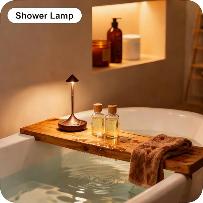2-Pack Cordless Rechargeable LED Table Lamps, Metal, 3 Color Touch Stepless Dimmable, IP54 Waterproof Portable Battery Operated for Outdoor Dining Patio Restaurant Home Decor, (Mocha Mini)