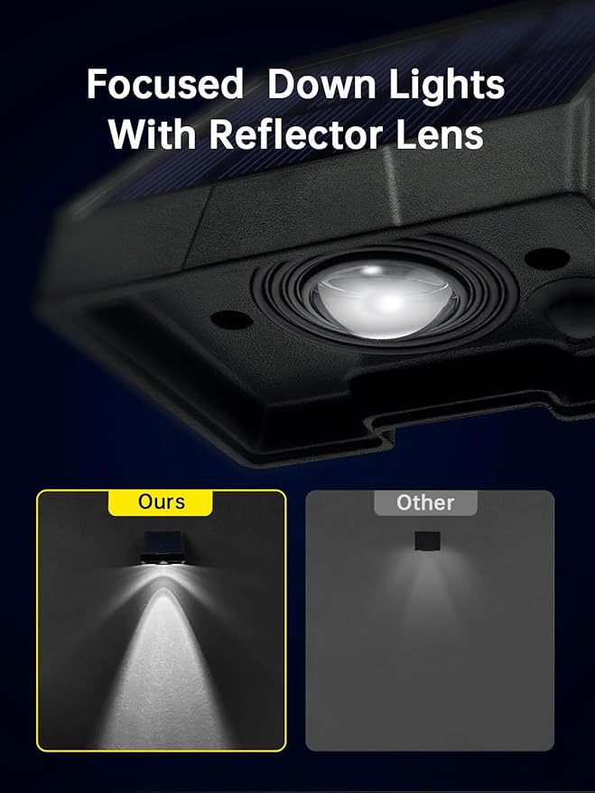 Solar Lights Outdoor Waterproof LED 6000K White Bright Lens Downlight Small Solar Light for Address, Sign, Mailbox, Deck, House Number, Wall, Fence