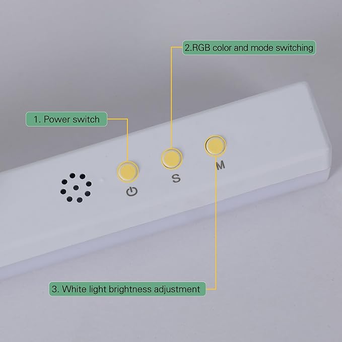 Rechargeable Battery LED Picture Light,Magnetic Wall Lights for Pictures with Remote Dimmable and Timer,6400K lighting and RGB atmosphere adjustment，Makeup mirror fill light (6400K+RGB, 2Pack)