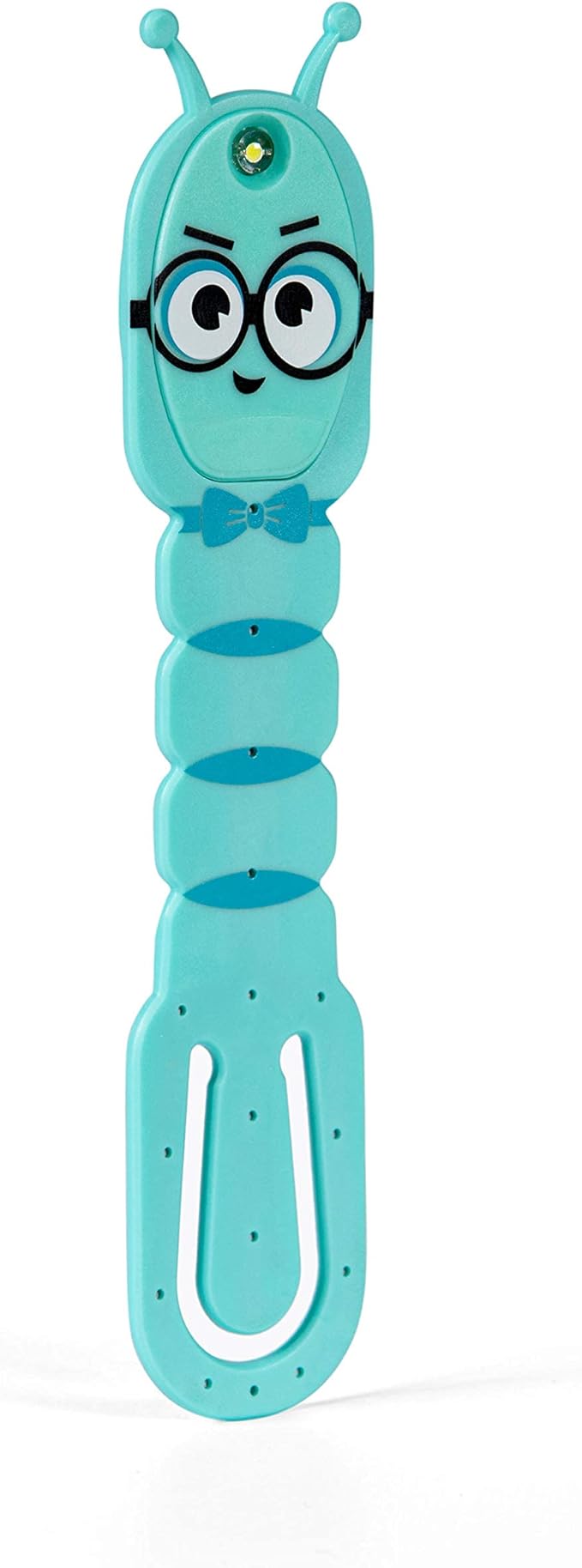 Gifts for Readers & Writers Bookmark Reading Light Bookworm Teal - 2in1 Clip On Bookmark Kids Book Light for Reading Night in Bed, Travel Cute Book Lights, Flexible 8 Lumen LED Lights for Books
