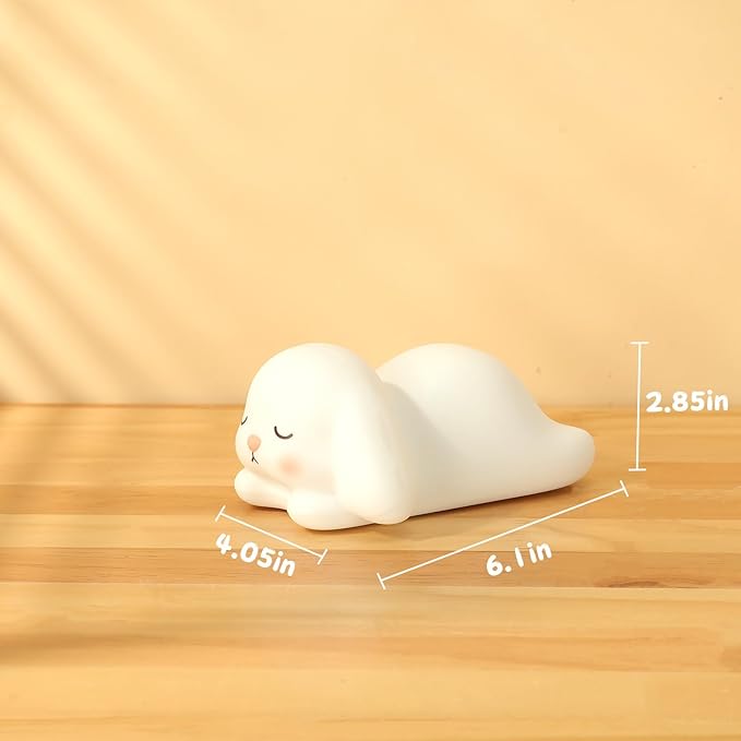 LOVERUIS Night Lights Squishy Light Bunny Colorful Night Light for Kids 1/3 Hours Timer Dimmable Rabbit Gift Kid Dog Cute Decor