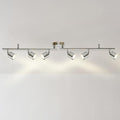6-Light Brushed Nickel Track Lighting Kit with GU10 LED Bulbs - 44.5” Adjustable Ceiling Spotlight Fixture, 270° Swivel & 90° Tilt for Kitchen, Living Room, Dining Room, Gallery Display