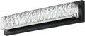 Bathroom Light Fixtures 23 Inch Modern Crystal Vanity Light LED Black Wall Sconce for Bathroom Vanity Mirror Lights Cool White 6000K