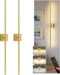 L LOHAS LED Battery Operated Wall Sconces Set of 2, Battery Wall Sconce 10000mAh, Gold Rechargeable Sconces 3CCT, 31.6 Inch Wireless Wall Lights, Sconce Wall Decor for Bedroom, Living Room