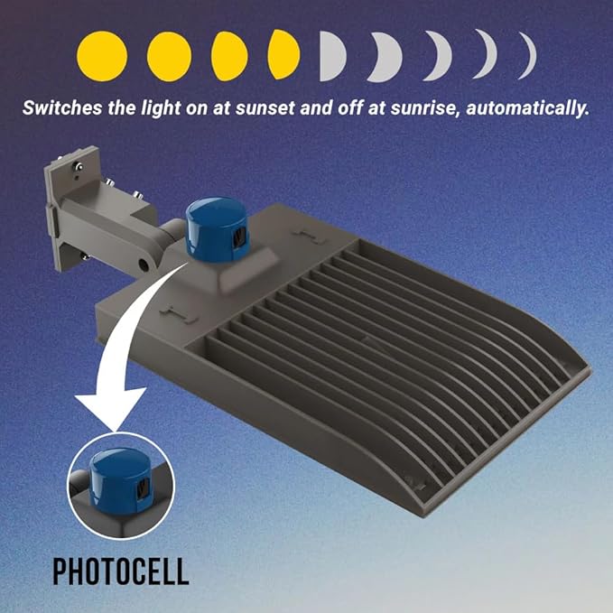LEDMyplace LED Parking Lot Light 150W 120W 100W Adjustable, Dusk to Dawn Photocell, 3000K, 19200 LM, AC120-277V, IP65 Waterproof Commercial Street Security Shoebox Lights for Pathway Stadium Court