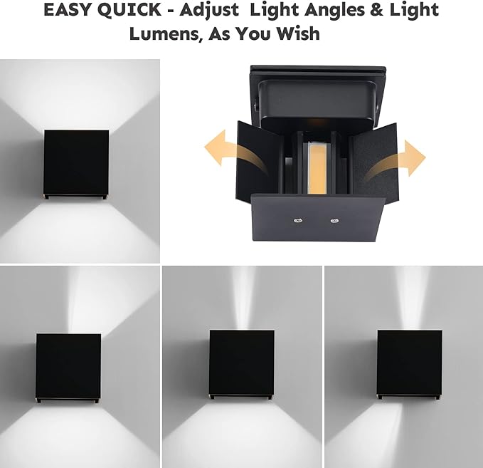 Outdoor Porch Light 4 PCS 6500k Wall liight led Wall Pack Light Exterior Light Fixture 20W Modern Wall Sconce up Down Light Outdoor