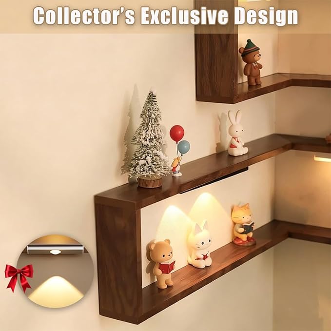 Smart Corner Shelves That Light up Your Space, Wall-Mounted Corner Shelf Display Rack, Easy to Install, 3-Tier Modern Storage Rack for Ornaments Figurines Collectibles with Lamp