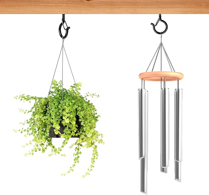 24 PCS Q-Hanger Hooks, Screw Hooks for Outdoor String Lights, Safety Buckle Design Cup Eye Hook for Hanging Christmas Lights, Plants, Wind Chimes, Mounted on Wall Ceiling, Include 1 Wing Nut Driver