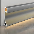 LED Aluminium Metal Baseboard Trim, Gentleman Gray Finish 14 Pack 1.97 Inch x 8.2 Ft Total 114.8 Ft 50mm x 2500mm LED Channel Line Light Aluminum Wall Base Board Cover Cove Molding Skirting Trim