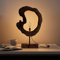 LAPTAIN Wood Table Lamp, Irregular Jujube Tree Wooden Bedside Lamp, Creative Home Decor Table Lamp, Bedside Night Light for Bedroom, Living Room, E12, ON-Off Button,Wood Base