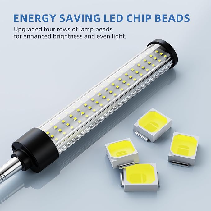 LED Magnetic Work Light, 15W high Brightness,Flexible Gooseneck lamp with Strong Magnetic Base for Lathe Milling Drill Press Industrial Lighting 110-230V Upgrade with Switch