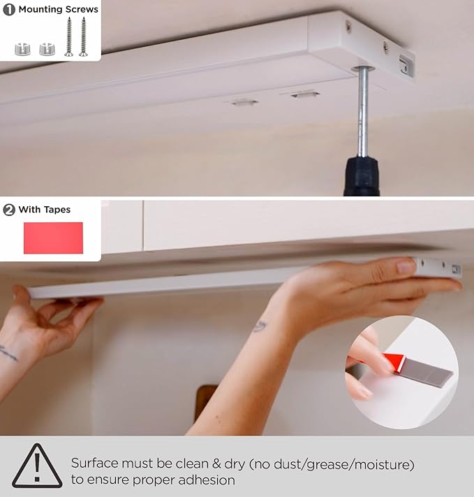 36 Inch Under Cabinet Lighting Plug in, 20W 120V 3 Color 3000K/4000K/5000K, 3 Brightness, Super Bright, Ultra Thin Under Counter Lights for Kitchen, Linkable LED Cabinet Light, White 2Pack