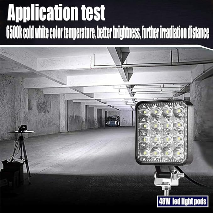 Led Light Bar, Turboo 10PCS 4inch 48W Led Work Light Square Spot Lights Off-road Lights Led lights for Trucks,Off-road Vehicle, ATV, SUV, UTV, 4WD, Jeep, Boat and More
