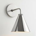 Retro Industrial Metal Cone Wall Light - Vintage Inspired Modern Silver Wall Sconce with Metal Shade, Wall Mount Lighting for Bedroom, Hallway, Living Room (10.5“W x 10.5" L x 12.5" H Silvery)