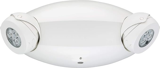 Lithonia Lighting Quantum Emergency Light, Contemporary Commercial LED Emergency Lights with 2 Aimable Lamp Heads, Ceiling or Wall Mount, White Thermoplastic, UVOLT (ELM6L UVOLT LTP SDRT)
