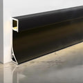 LED Aluminium Metal Baseboard Trim, Matte Black Finish 4 Pack 1.97 Inch x 8.2 Ft Total 32.8 Ft 50mm x 2500mm LED Channel Line Light Aluminum Wall Base Board Cover Cove Molding Skirting Trim