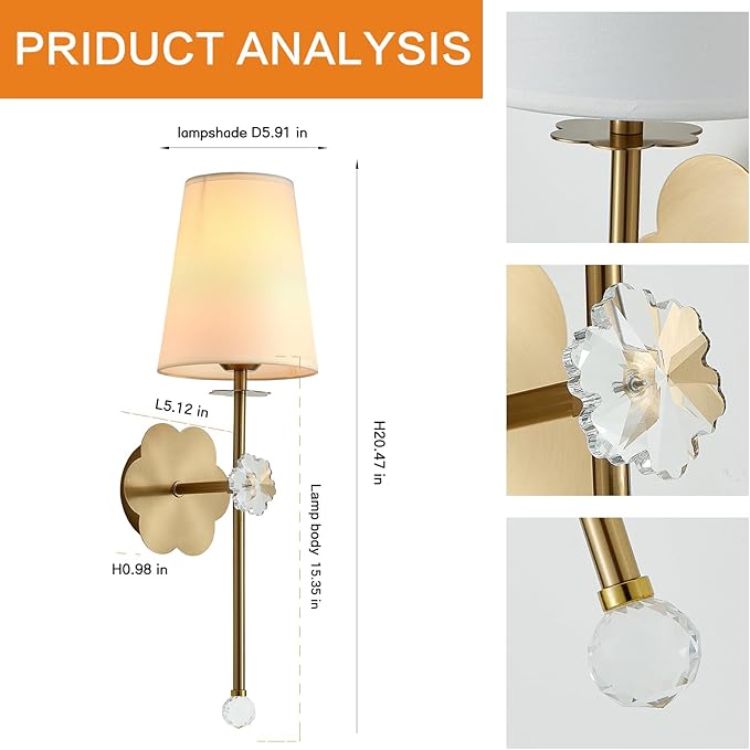 Battery Operated Wall Sconces,Crystal Plum Blossom Decor Rechargeable Wall Lights Set of 2 with Detachable and Remote Cordless Wall Sconce Indoor for Bedroom Living Room Hallway Stairs Gold