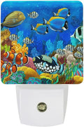 Plug-in LED Night Light, Dusk to Dawn Sensor Smart Nightlight for Bedroom Bathroom Kitchen Hallway Stairs – Soft White Glow, Energy Efficient, Compact & Safe Design -Fish in The Ocean