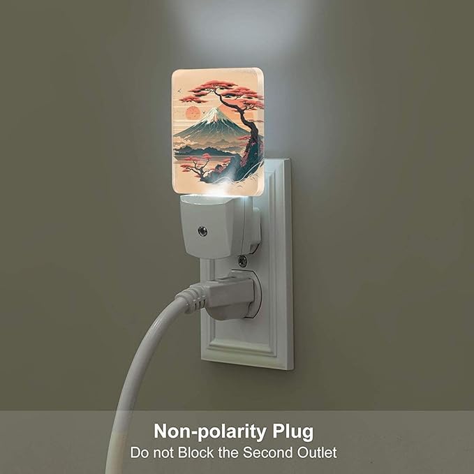 Mount Fuji Night Light,Plug-in Night Lights with Dusk to Dawn Sensor for Stairway,Hallway,Bedroom Sleep Friendly Ideal for Women/Girls/Boys Gift,0.5w