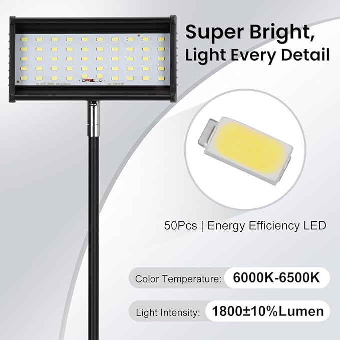 Trade Show Lights LED Display, Trade Show Booth Light Included Clamps, Mounting Brackets, Power Cables, Connect Cables, 360° Adjustable Angle for Trade Show Display Lights, 3PCS Black
