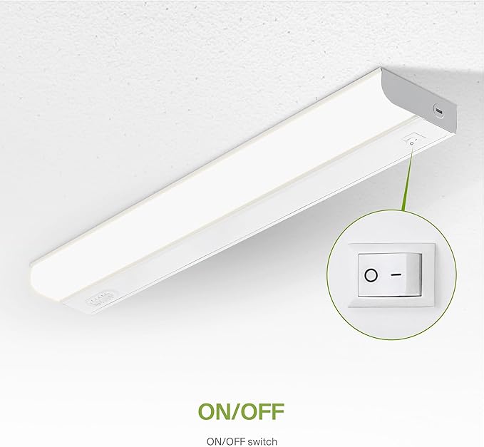 ASD 12 Pack 24 Inch Hardwired LED Under Cabinet Lights, On/Off & 5CCT Switch 2700K-5000K, 12W 1051LM CRI90+, Direct Wire Low Profile Linkable Fixture, Dimmable Under Counter Kitchen Lighting, White UL