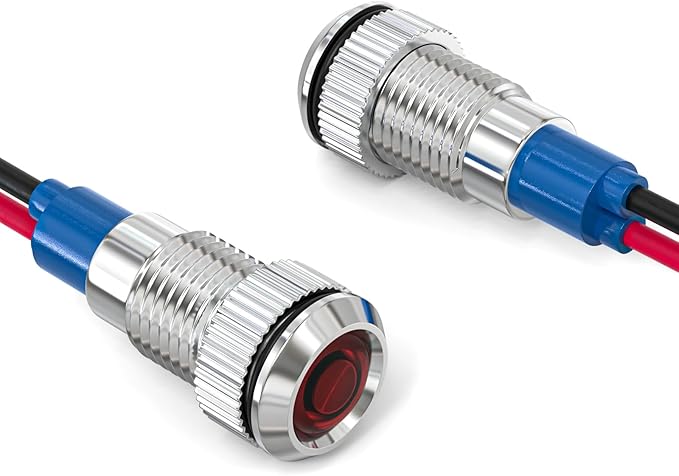 GASHER 5 PCS Energy Saving Indicator Light, LED Light 12V/24V/110V 20mA Panel Mount Light, Mounting Hole Size 8mm(5/16inch) Red LED (110V)