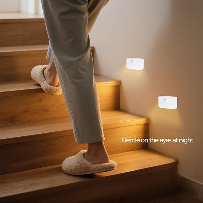 Motion Sensor Light Indoor with Magnetic Mount, Rechargeable Operated Closet Lights, Wireless Stick on Anywhere Hallway Lamp,Portable Night Lamps for Hallway/Stair/Toilet/Under Cabinet
