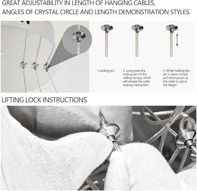 3 Tier LED Modern Ceiling Light Fixture, Home Decor LED Round Crystal Chandeliers, Adjustable Color Temperature Chandelier for Living Room, Dining Room, Bedroom