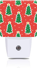 Christmas Trees Night Light, Plug-in Nightlight with Dusk to Dawn Auto Sensor for Home Bedroom Bathroom Hallway Kitchen 0.5W Sleep Friendly Led Lamp for Women Men