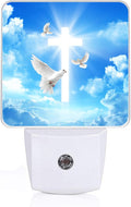 Cross Heaven Night Light, Plug-into Blessed Nightlight White LED Lamp, Energy Efficient Decor Desk Lamp for Bedroom Hallway Stairs Bathroom