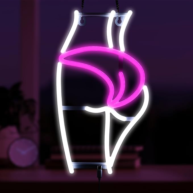 Lady Neon Sign, USB Powered, 8.3"×14.2" Dimmable Metal LED Neon Lights, Wall Decor for Bedroom, Party Pub, Kids' Room, Home Decoration, Man Cave, Gaming Room