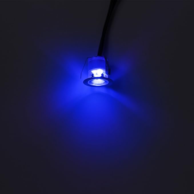 20pcs Low Voltage LED Deck Light Kit, Waterproof Recessed Wood Decking Stairs Garden Yard Patio Decor Lamp Outdoor LED Lighting Blue