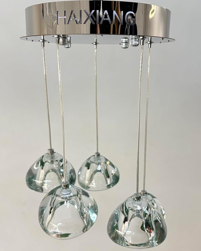 Modern LED Chandeliers Dining Room Kitchen Pendant Lights Lighting for Island Dimmable Fixtures Floating Bubble Crystal 2700K 6000K Remote Dimming 5-Lights
