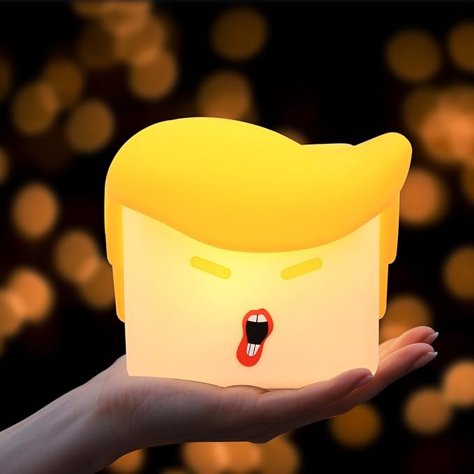 Tcamp Fun Night Light, Hilarious Silicone Squishy Lighted Tap Light, 3 Level Dimmable Table Lamp, Rechargeable Bedside Glowing Touch Lamp for Room Decor (USB Powered)