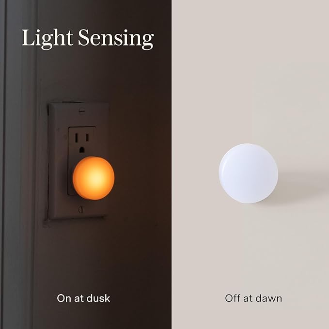 Loftie Night Lights Plug into Wall - 0.5W Plug in Night Light - Warm Amber Glow, Wall Light Sensing Dusk to Dawn - 2000K, UL Certified - Nightlight for Bathroom, Hallway, Bedroom Decor, Kitchen,3-Pack