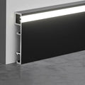 12 Pack LED Aluminum Metal Baseboard Trim 80 x 2500mm 3.15” x 8.2’ Total 98.4 ft 30 Meters, Matte Black LED Light Aluminum Wall Base Board Cover Molding Skirting Trim, Surface Base Mounted Side Light