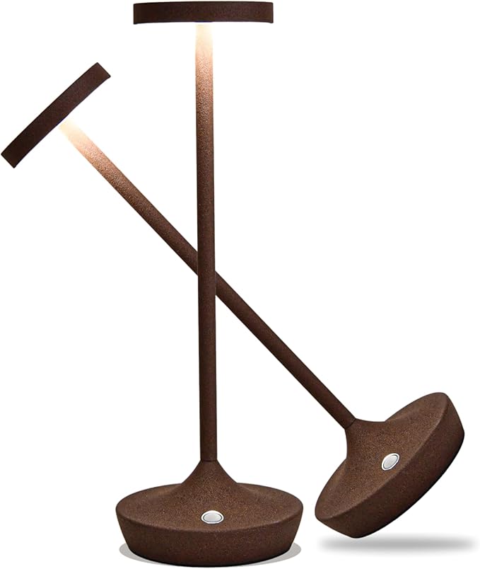 Cordless Table Lamp Rechargeable - 6000mAh LED Battery Operated Table Light - Portable Touch Dimmable Outdoor Waterproof Table Lamps for Patio Restaurant Dining (2 Rust)