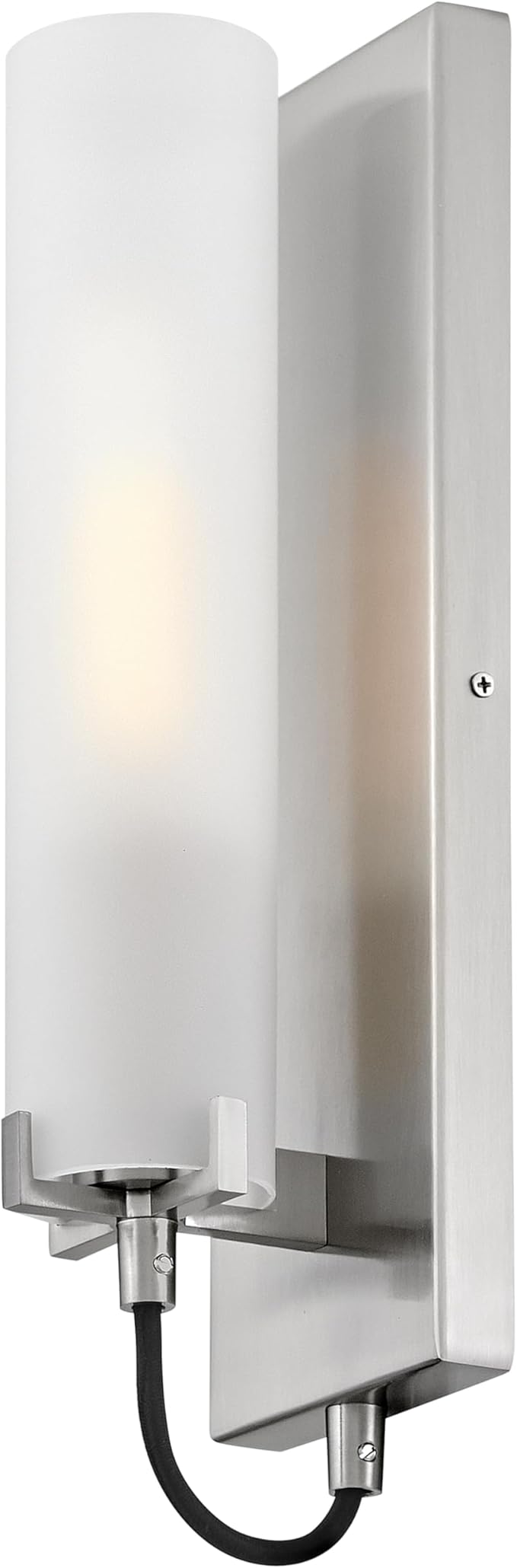 Hinkley Ryden Medium Single Light Sconce - Etched Glass, Ideal with T-Style Bulbs - Brushed Nickel Finish