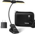 Vekkia 14 LED Book Light with Charger & Travel Case, Cover Both Page, Warm/White Reading Light with Clamp, Lightweight Eye Care Book Lamp, Great for Readers