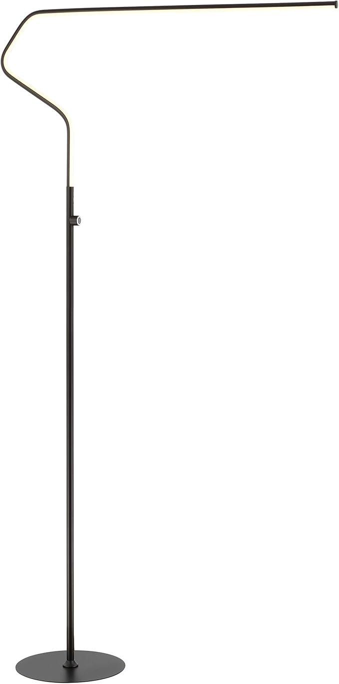 JONATHAN Y JYL7020B Julian 65.25" Integrated LED Metal Floor Lamp Minimalistic,Modern,Contemporary for Bedrooms, Living Room, Office, Reading, Black