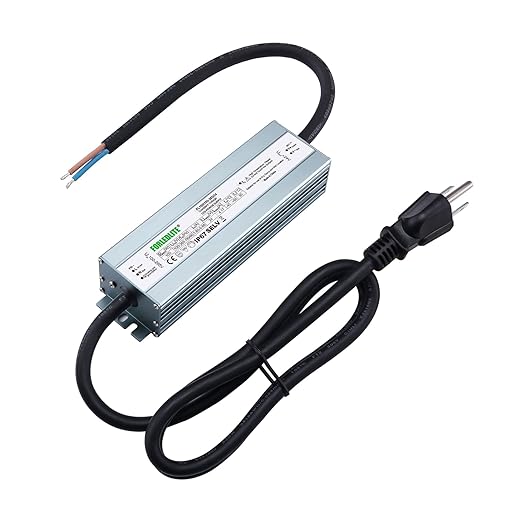 Wide Input 100~265V AC to DC 24V 100W Output IP67 Waterproof Constant Low Voltage LED Power Supply Transformer Driver with Preparation Input Plug for Outdoor Indoor LED Lights
