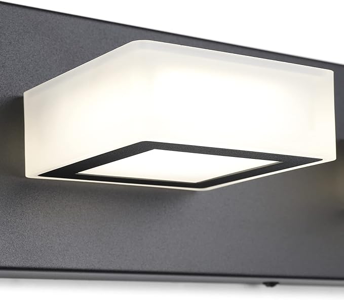 Ralbay Black Bathroom Vanity Lights 3 Lights Acrylic Modern LED Black Vanity Lights for Bathroom (Natural White Light)