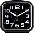 5.5" Large Analog Alarm Clock Silent Non Ticking, Gentle Wake, Beep Sounds, Increasing Volume, Battery Operated Snooze and Manual Light, Easy Set, Black (Best for Elder)