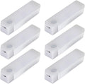 6PCS Magnetic Rechargeable LED Lights 4 Inch Dimmable Motion Sensor Light Indoor for Closet Under Cabinet Kitchen Counter Warm White