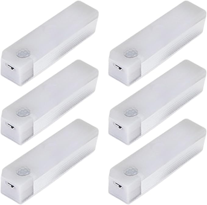 6PCS Magnetic Rechargeable LED Lights 4 Inch Dimmable Motion Sensor Light Indoor for Closet Under Cabinet Kitchen Counter Warm White